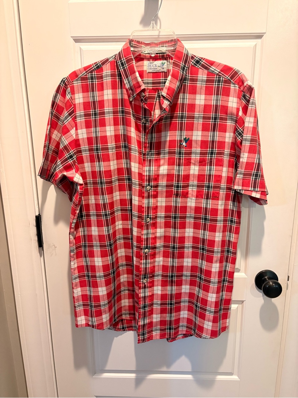 Vintage Charter Club “The Duck Collection” Men’s Red Plaid Button-Down Shirt - Picture 2 of 3